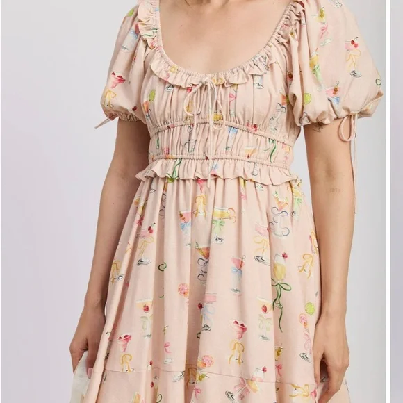 En Saison Cream Floral Mini Dress - Picture 4 of 5